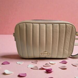 Coach Cream Quilted Crossbody Bag